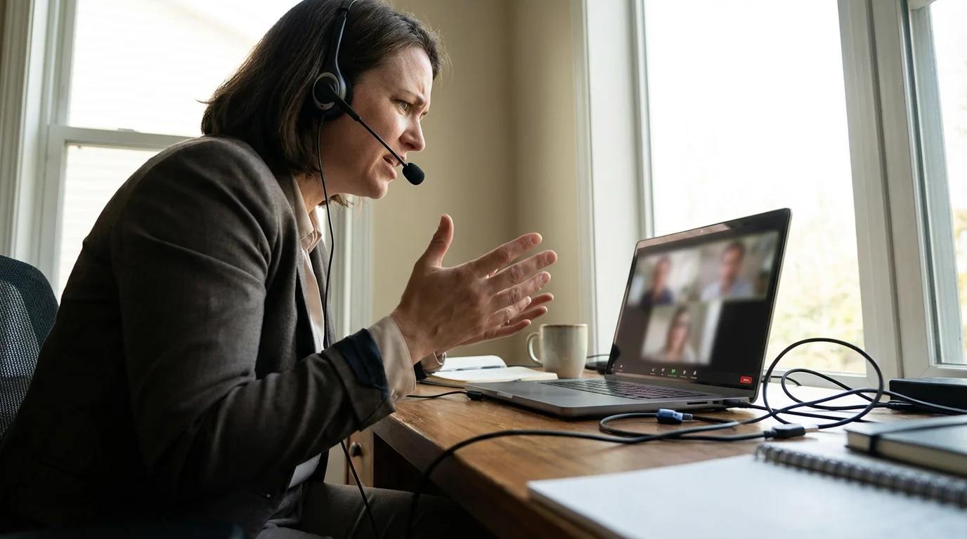 3. "My microphone is not working, they can't hear me." illustration