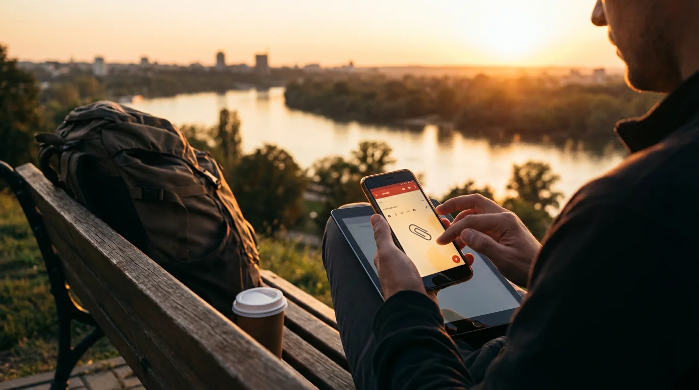 Attaching Files on Your Smartphone or Tablet (Gmail App) illustration