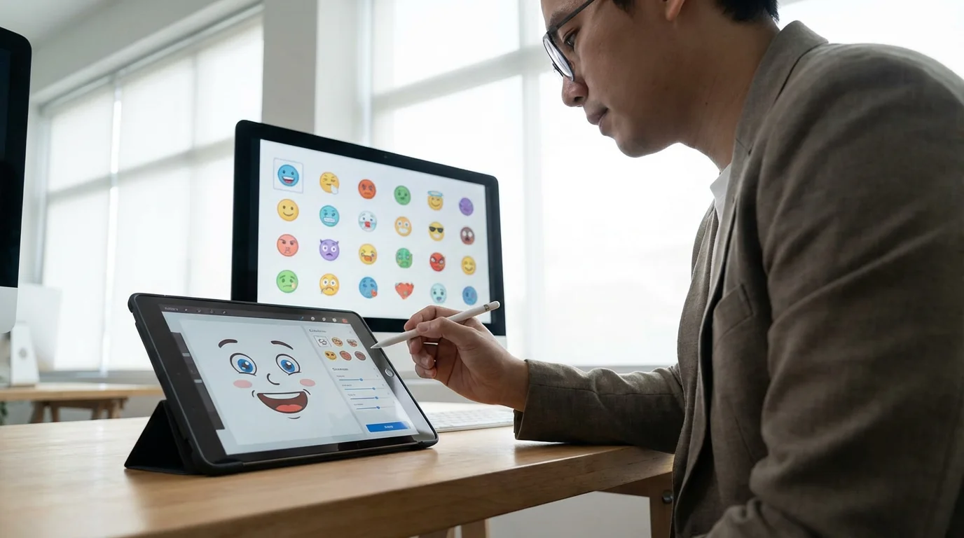 "Can I create my own custom emoji?" illustration