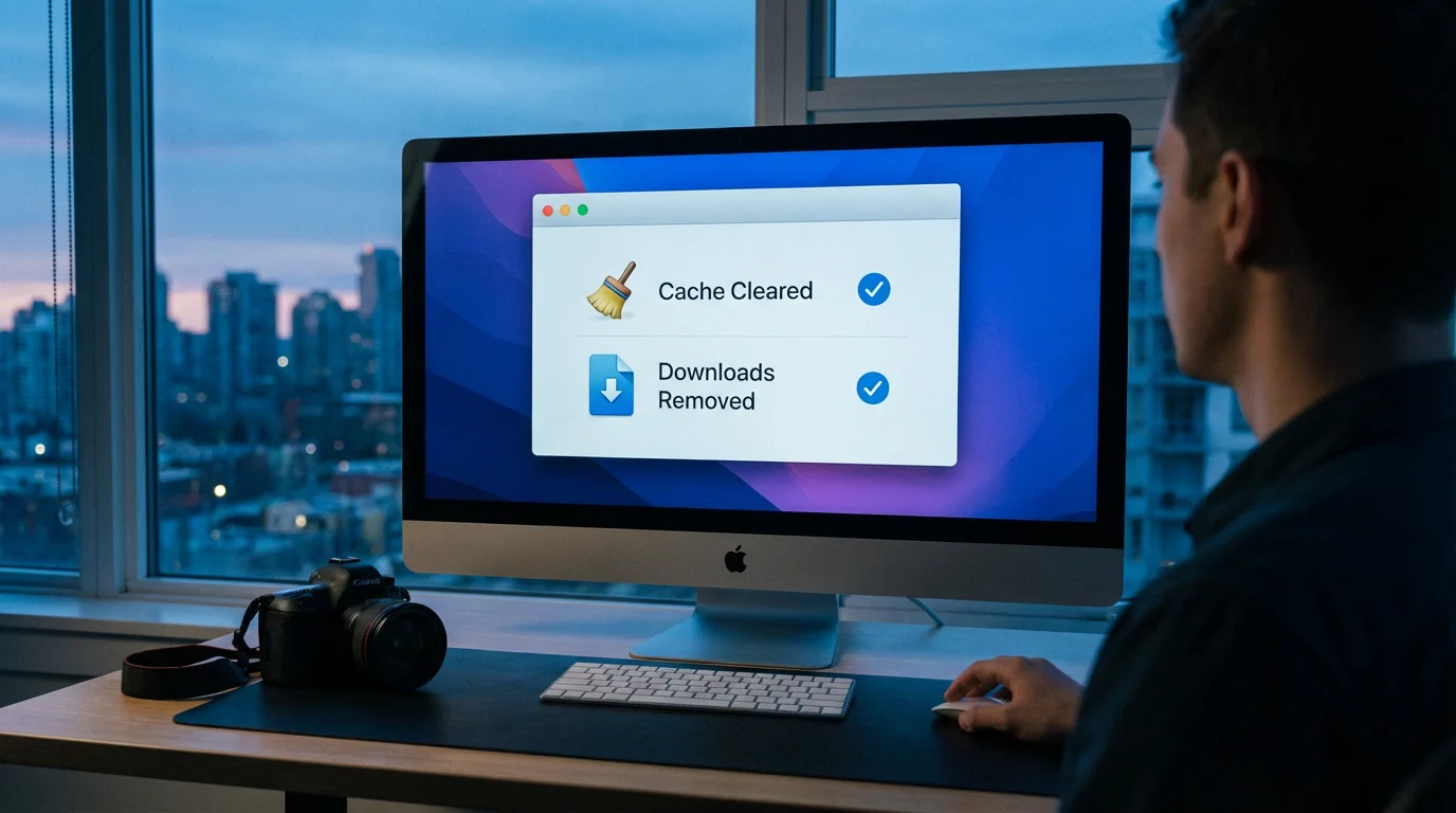 Clearing Cache and Download Files illustration