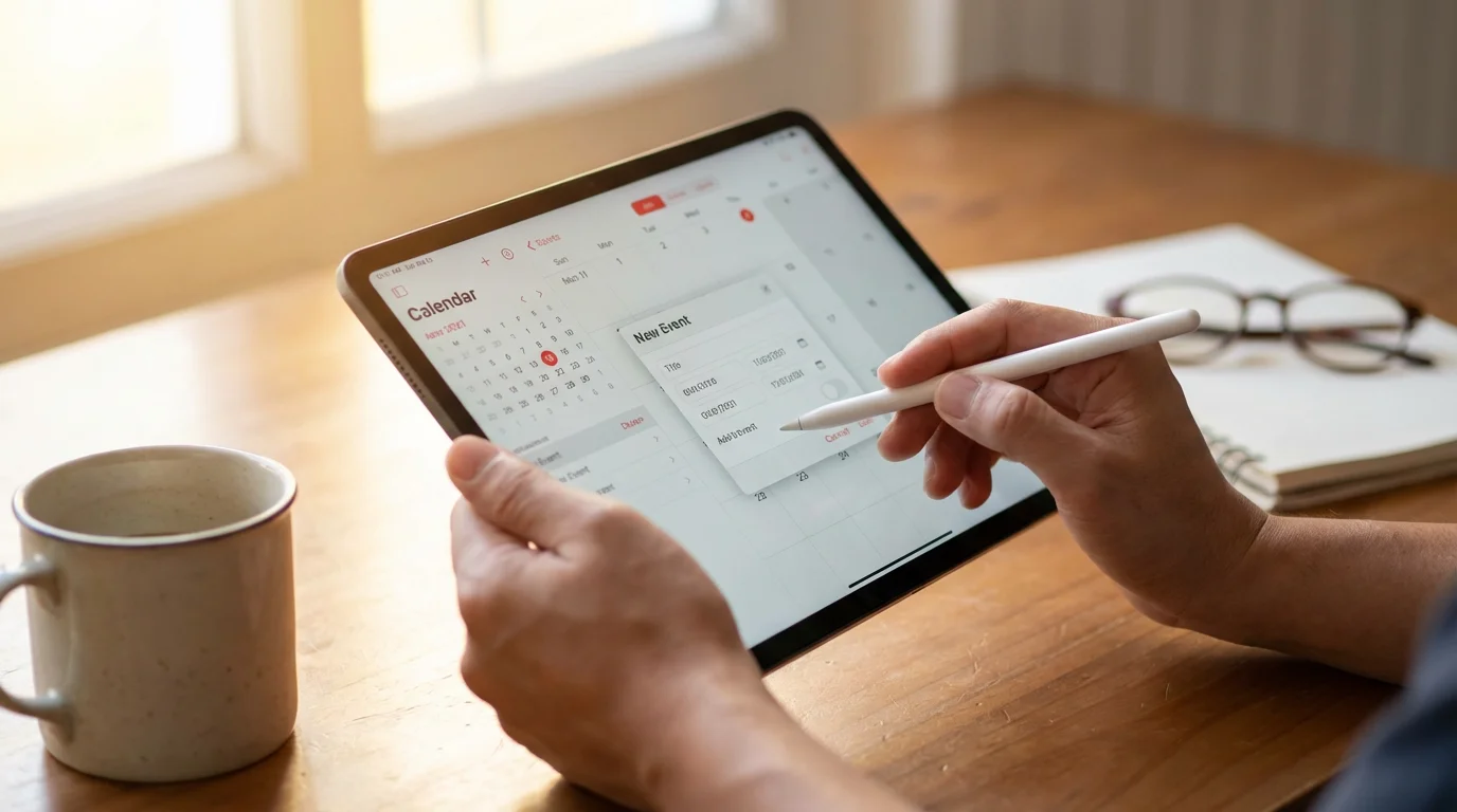 Creating an Event on Phone/Tablet: illustration