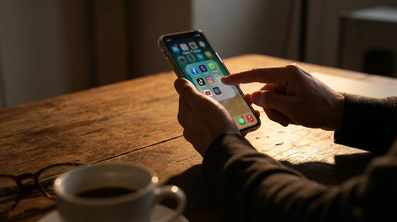 Creating Folders on iPhone illustration