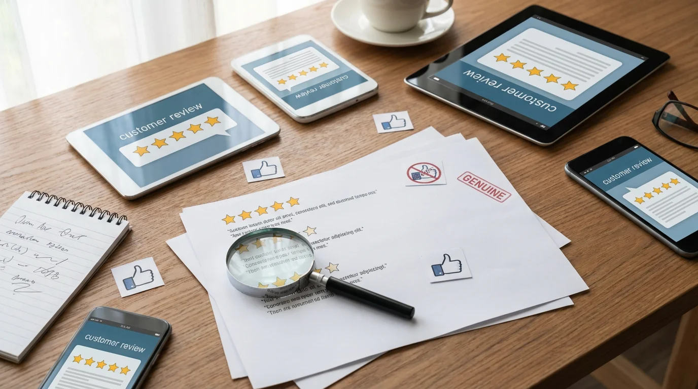 Fake Reviews and Testimonials illustration