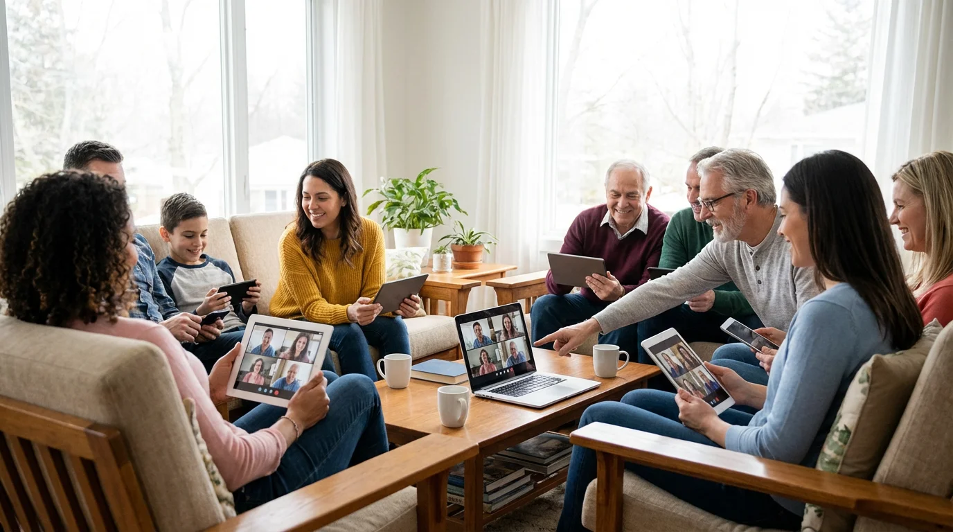 Group Chats and Family Hubs: Staying in the Loop illustration