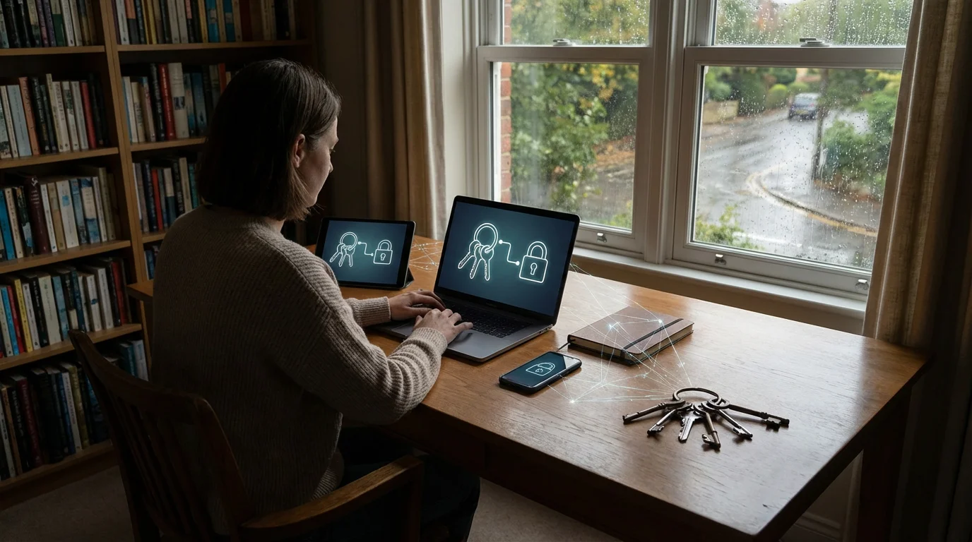 How Password Managers Work: Your Digital Keyring illustration