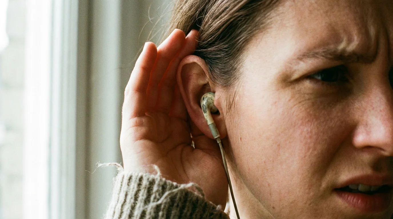 "I Can't Hear You!" or "You Sound Muffled!" illustration