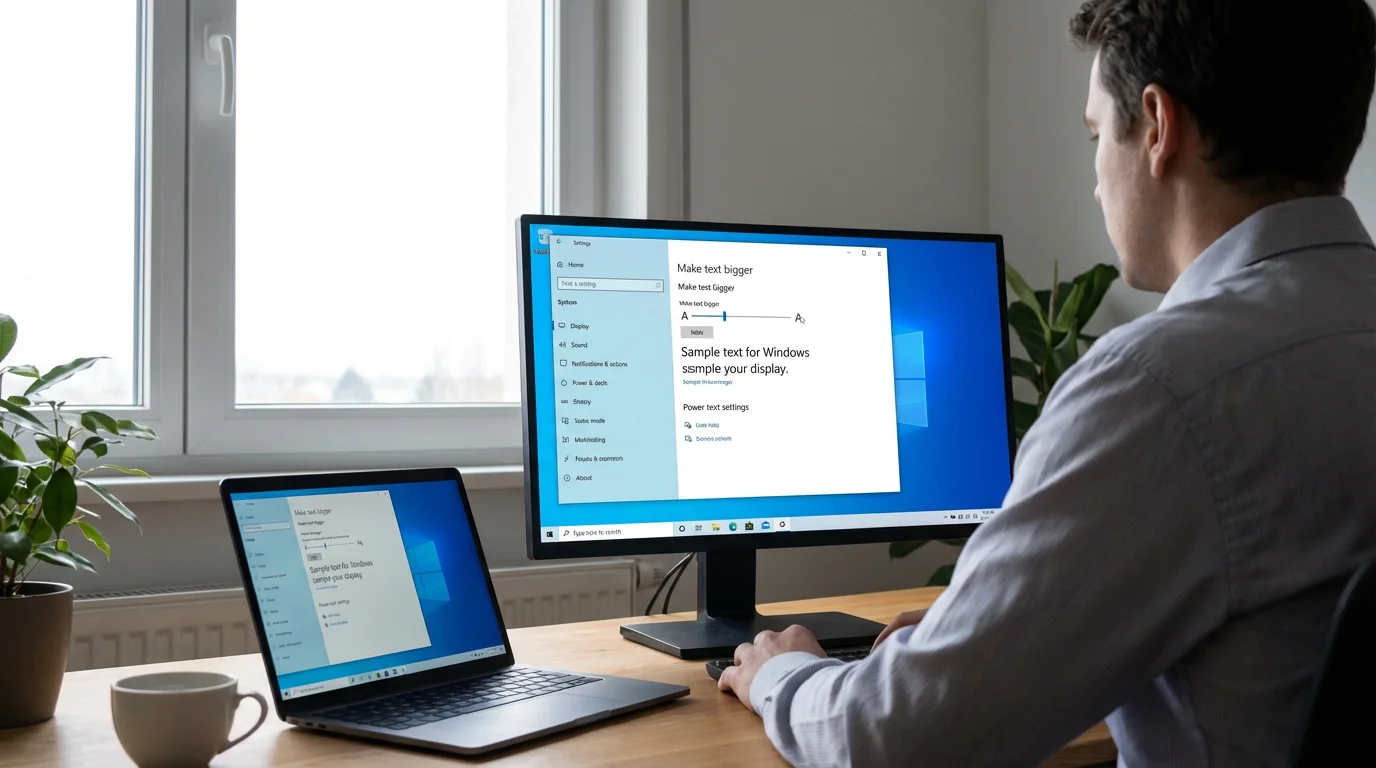 Increasing Only Text Size (Windows 10 & 11) illustration