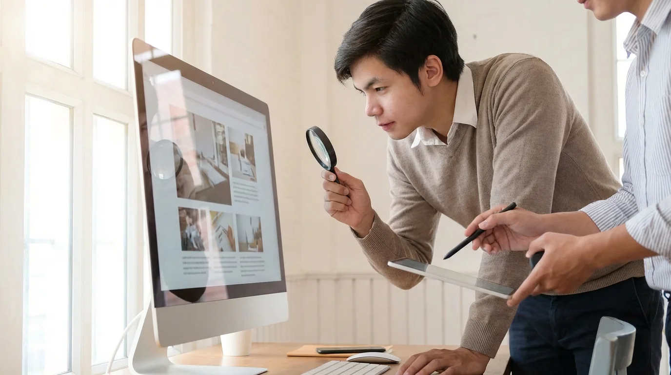 Inspect the Website's Appearance and Details illustration