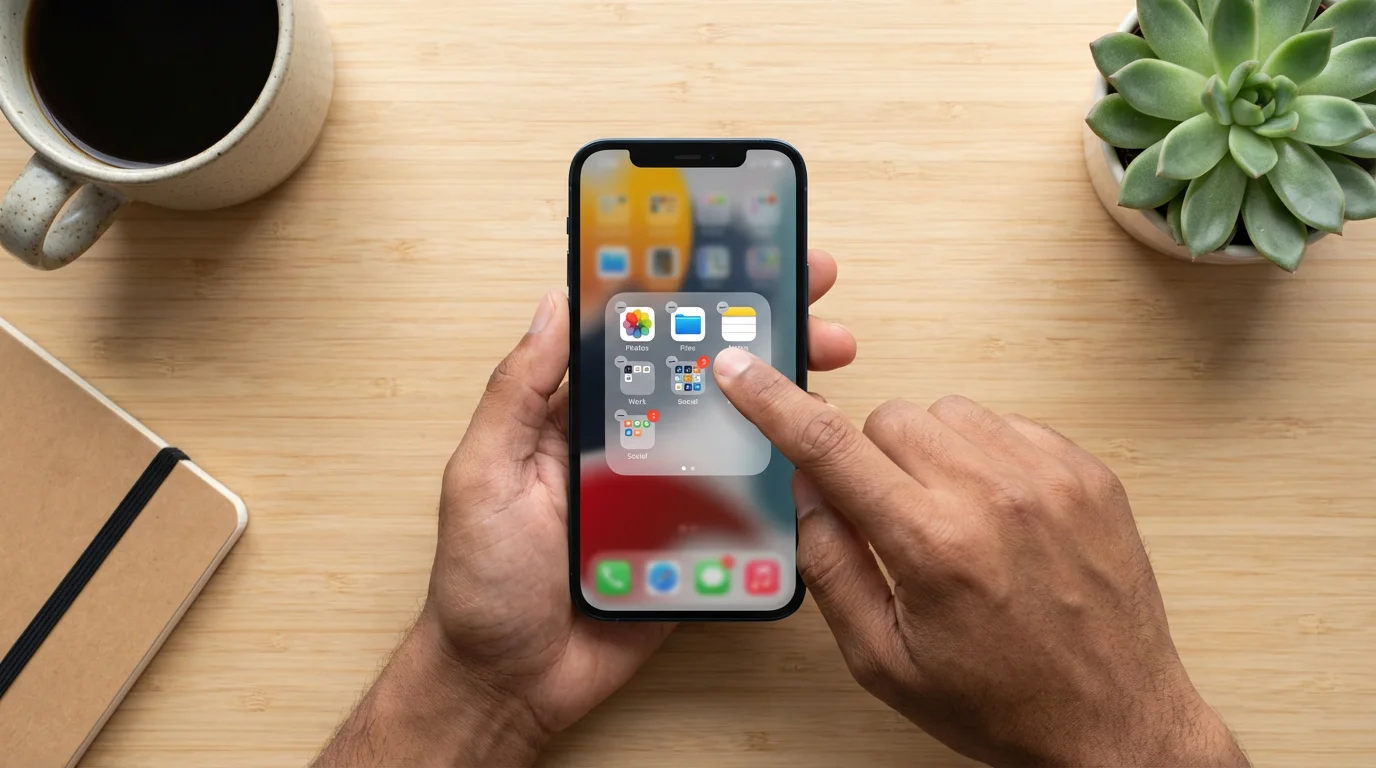 Managing Folders on iPhone illustration