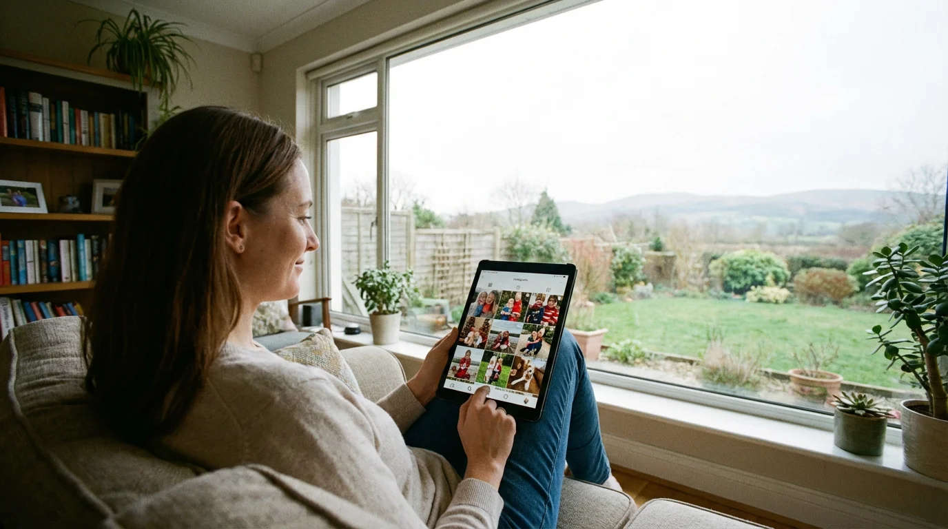 Navigating Your Instagram Feed to View Family Photos illustration