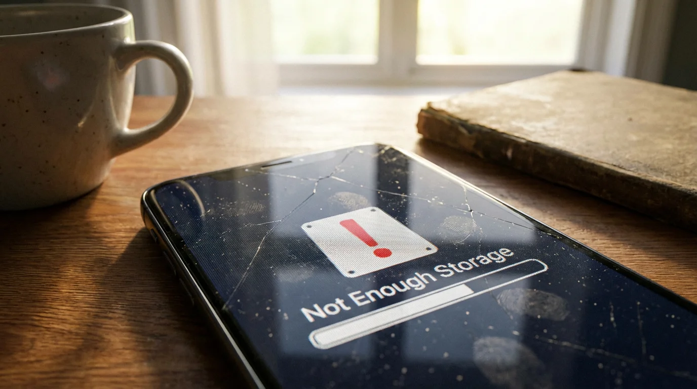 "Not Enough Storage" Message illustration