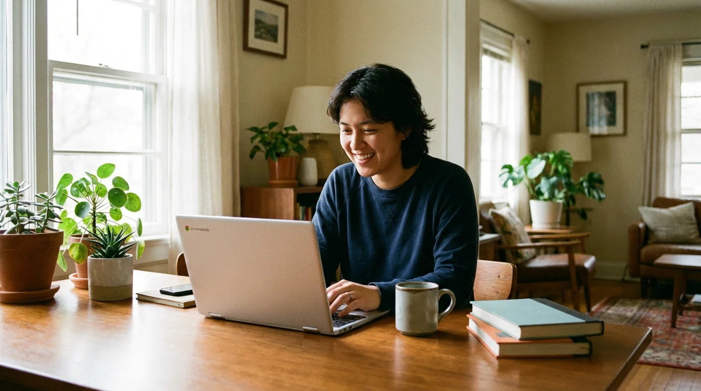 On a Chromebook illustration