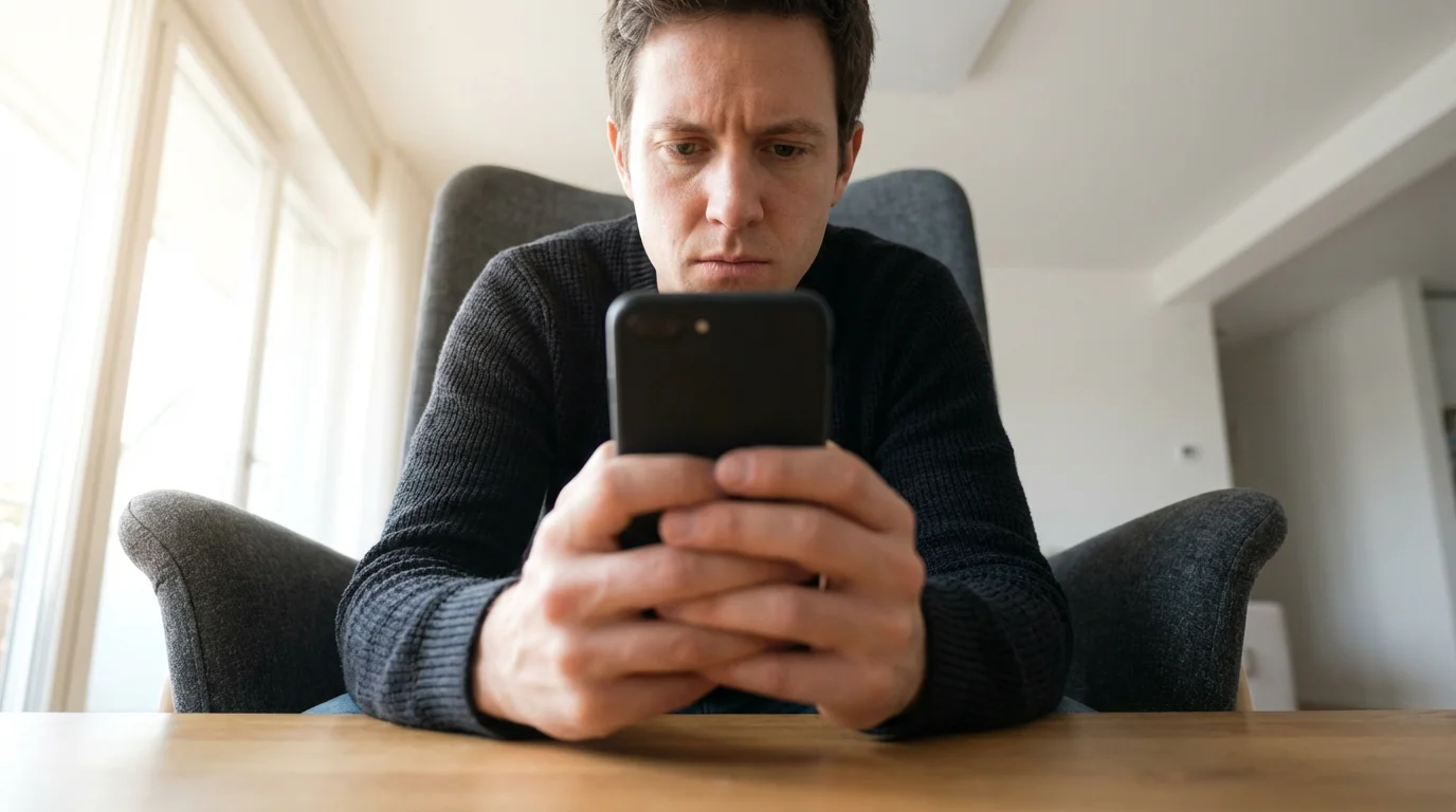 Person holding smartphone securely to update passwords and secure accounts in natural light.