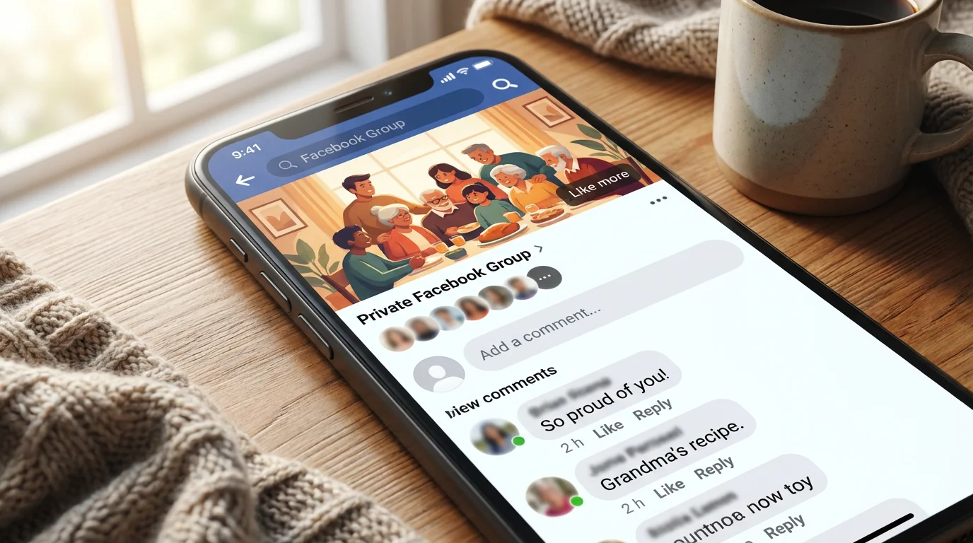 Private Facebook Groups: Your Family's Exclusive Hub illustration