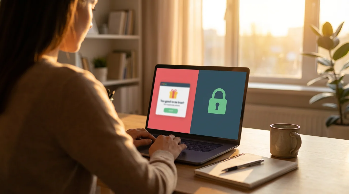 Recognizing and Avoiding Common Online Scams illustration