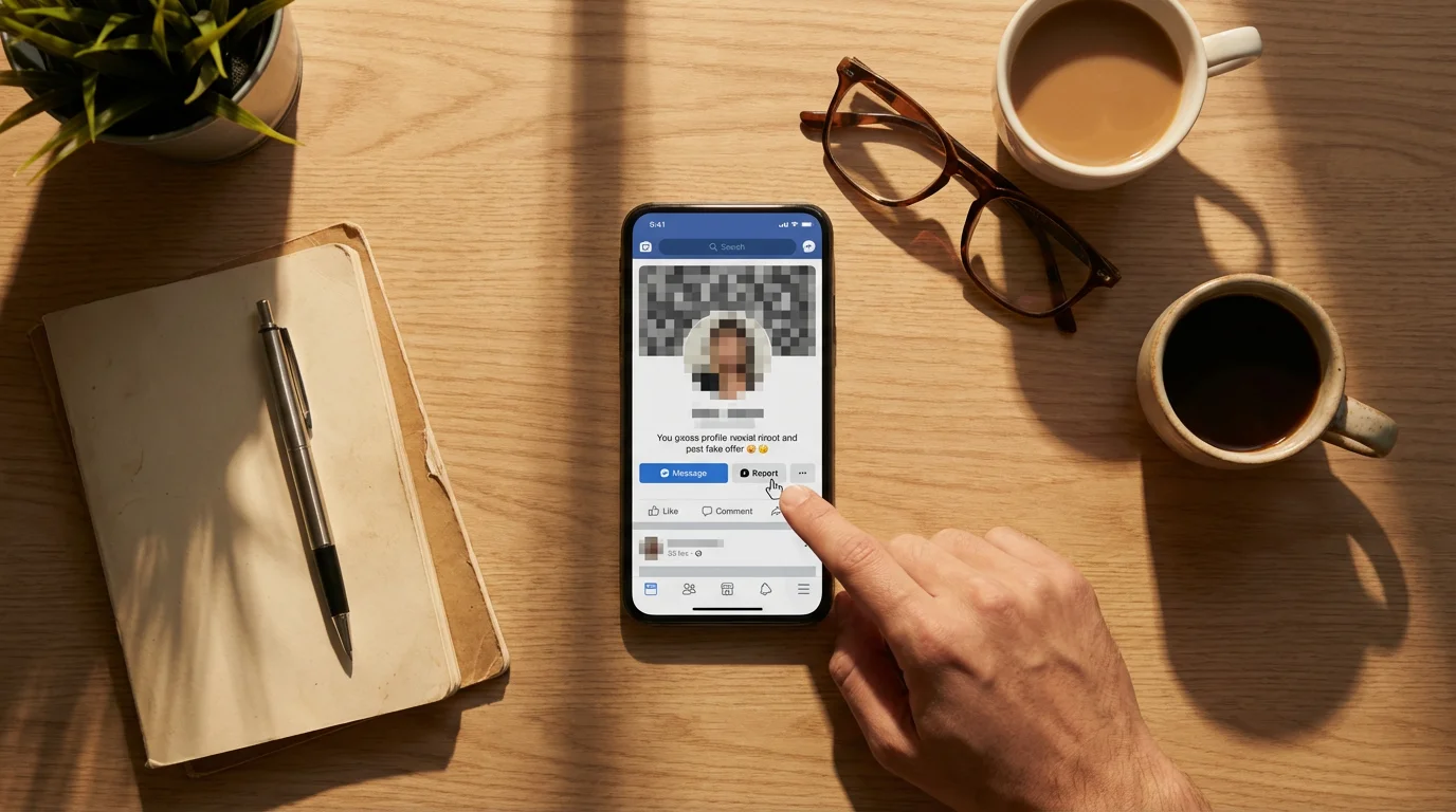 Report the Scam to the Social Media Platform illustration