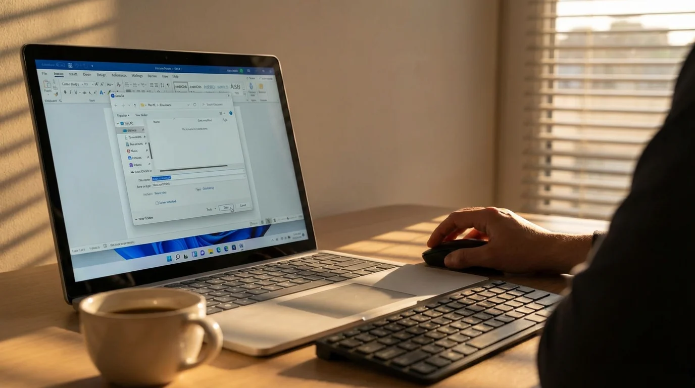 Saving a New Document (Windows 10/11) illustration