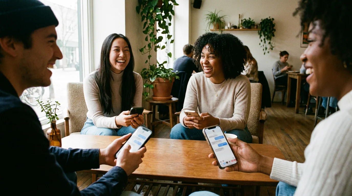 SMS Text Message Group Chat illustration