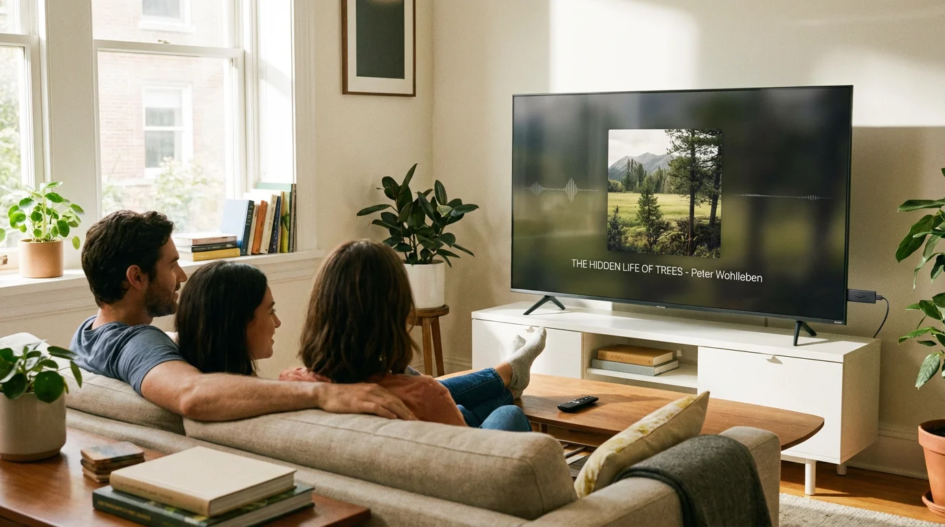 Streaming Devices and Smart TVs: Audiobooks on Your Screen illustration