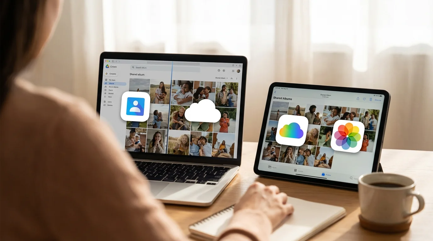 Understanding Shared Photo Albums: Google Photos vs. iCloud Photos illustration