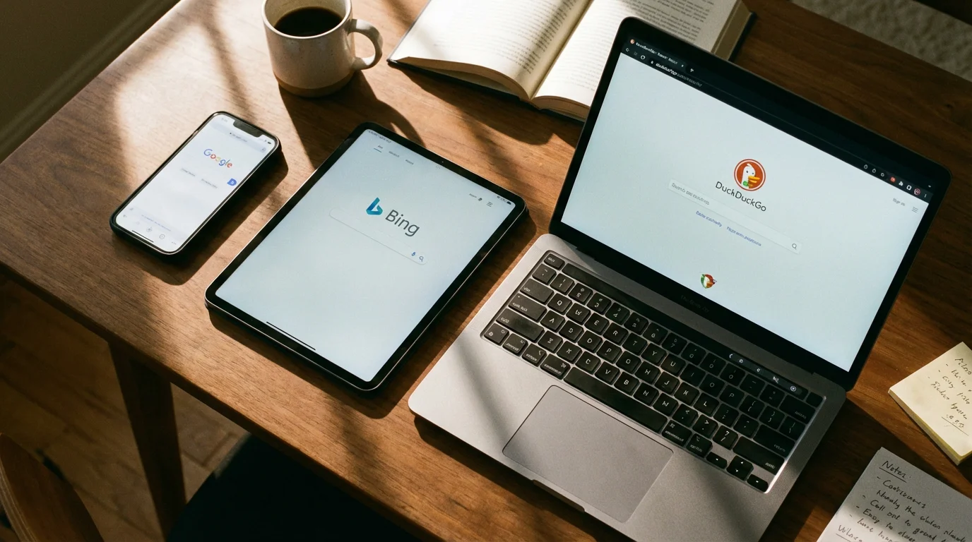 Using the Search Bar (Phone, Tablet, or Computer): illustration