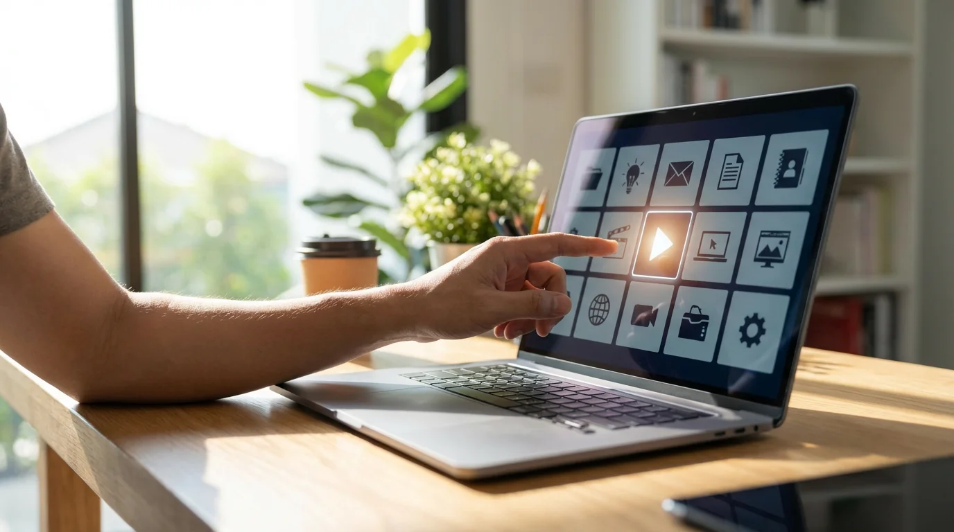 What You'll See On Screen: Selecting and Launching illustration