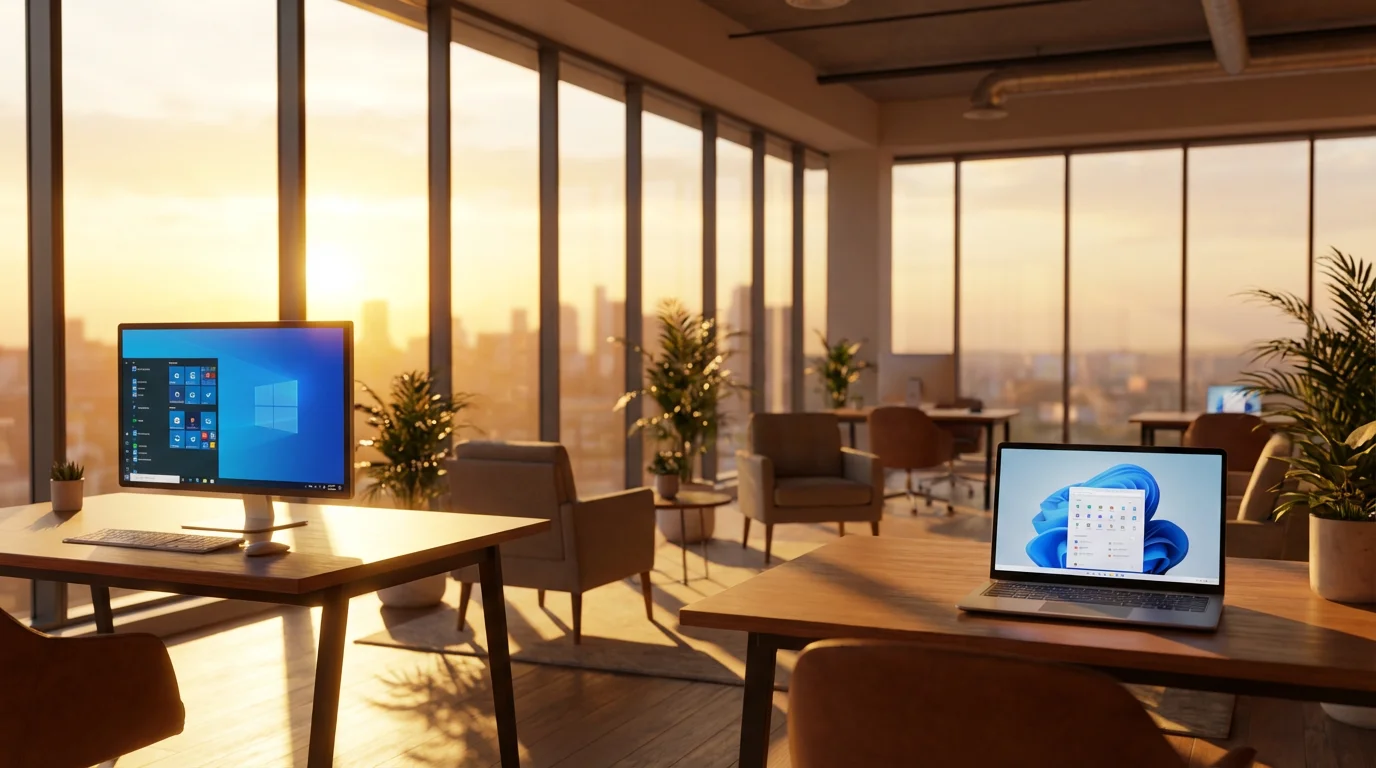 Windows 10 and Windows 11 illustration